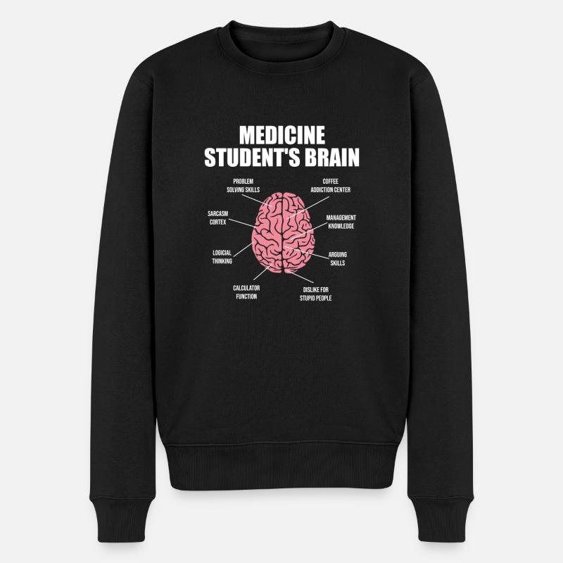 Medicine Student's Brain Medizin Student Gehirn - Männer Premium Bio Pullover - Schwarz