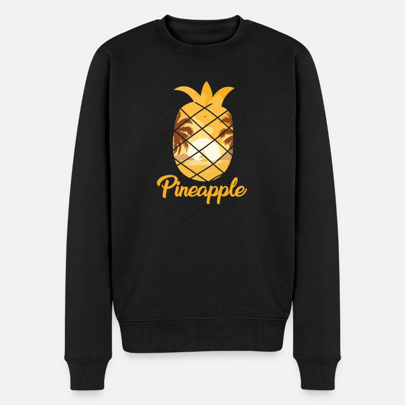 Ananas - Männer Premium Bio Pullover - Schwarz