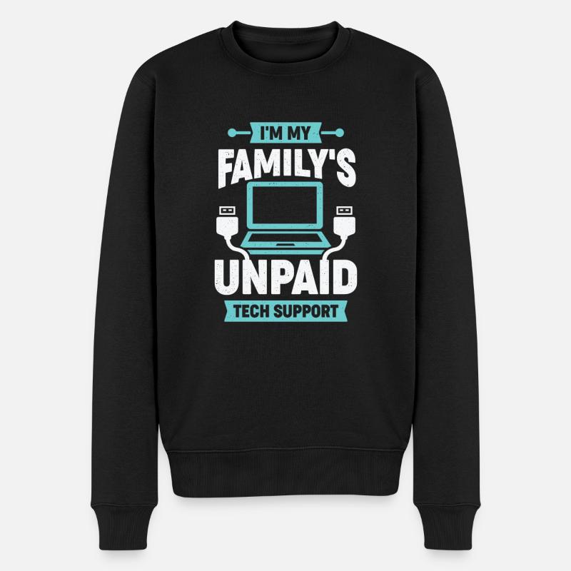 Lustiges Computer IT-Support Mitarbeiter Geschenk - Männer Premium Bio Pullover - Schwarz