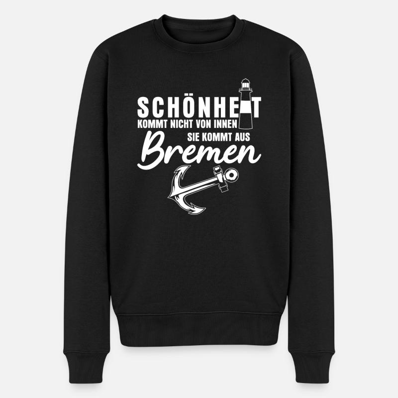 Bremer Schönheit aus Bremen - Männer Premium Bio Pullover - Schwarz