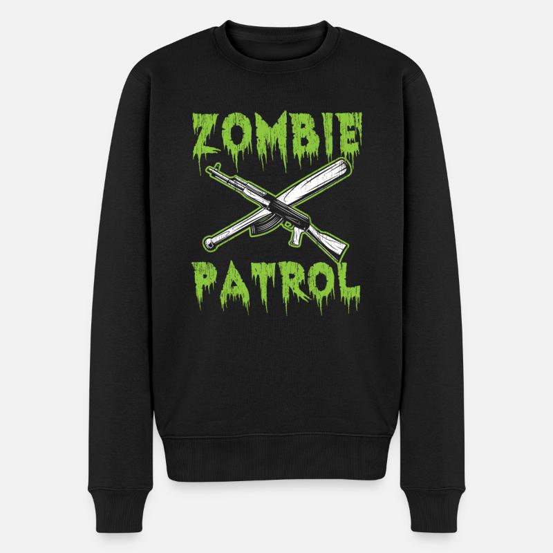 Zombie Patrolie - Männer Premium Bio Pullover - Schwarz