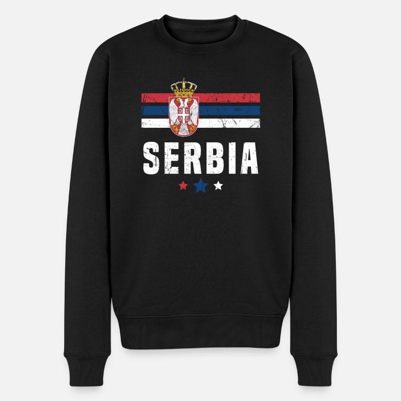 Serbie Drapeau serbe - Pull Premium bio Homme - noir