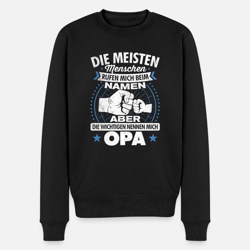 Großvater Die Wichtigsten Nennen Mich Opa Opi - Männer Premium Bio Pullover - Schwarz