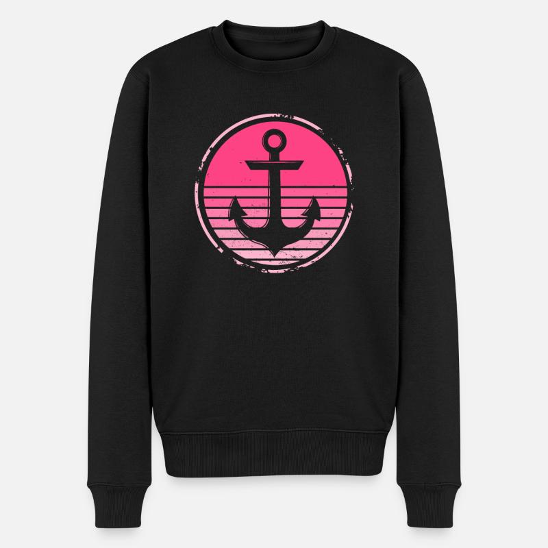 Anker Schiff Segeln Geschenk - Männer Premium Bio Pullover - Schwarz