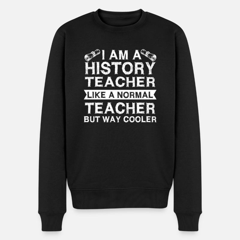 Geschichtslehrer Geschichtsunterricht - Männer Premium Bio Pullover - Schwarz