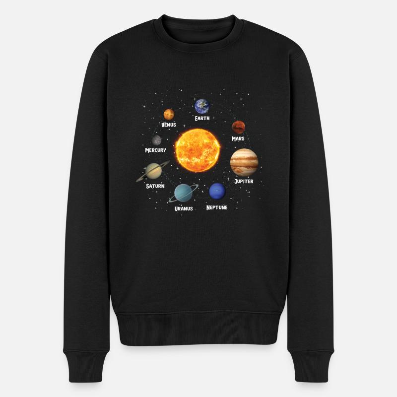 Sonnensystem Planeten Solar System Planets - Männer Premium Bio Pullover - Schwarz