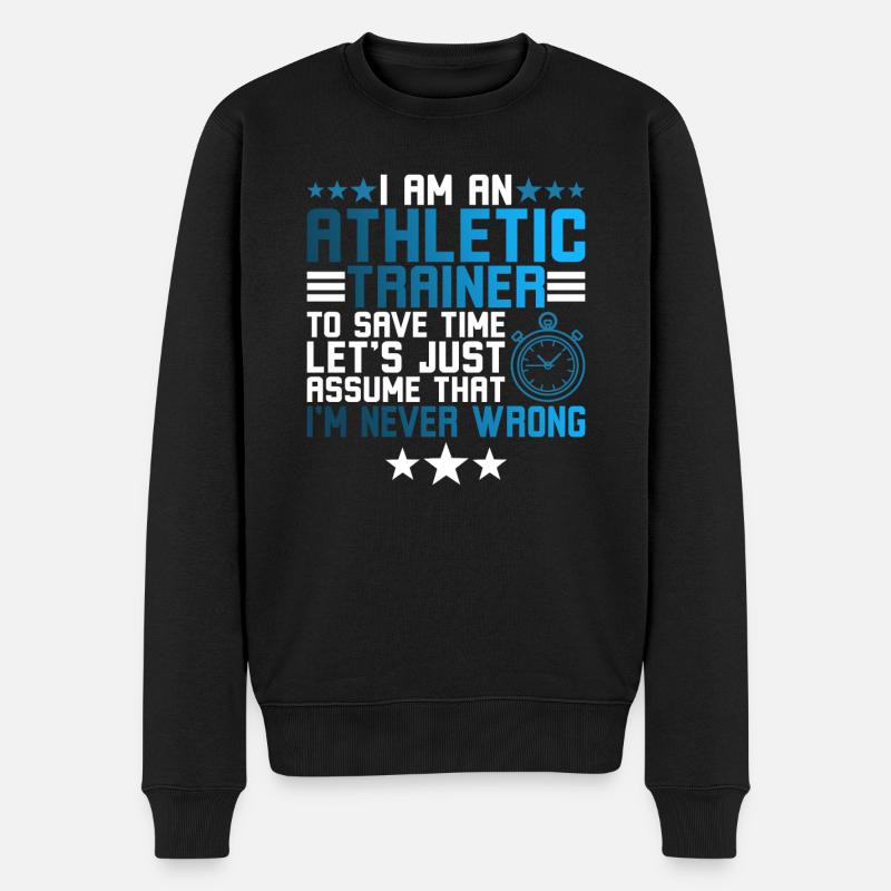Ich bin ein Atheletiktrainer - Männer Premium Bio Pullover - Schwarz