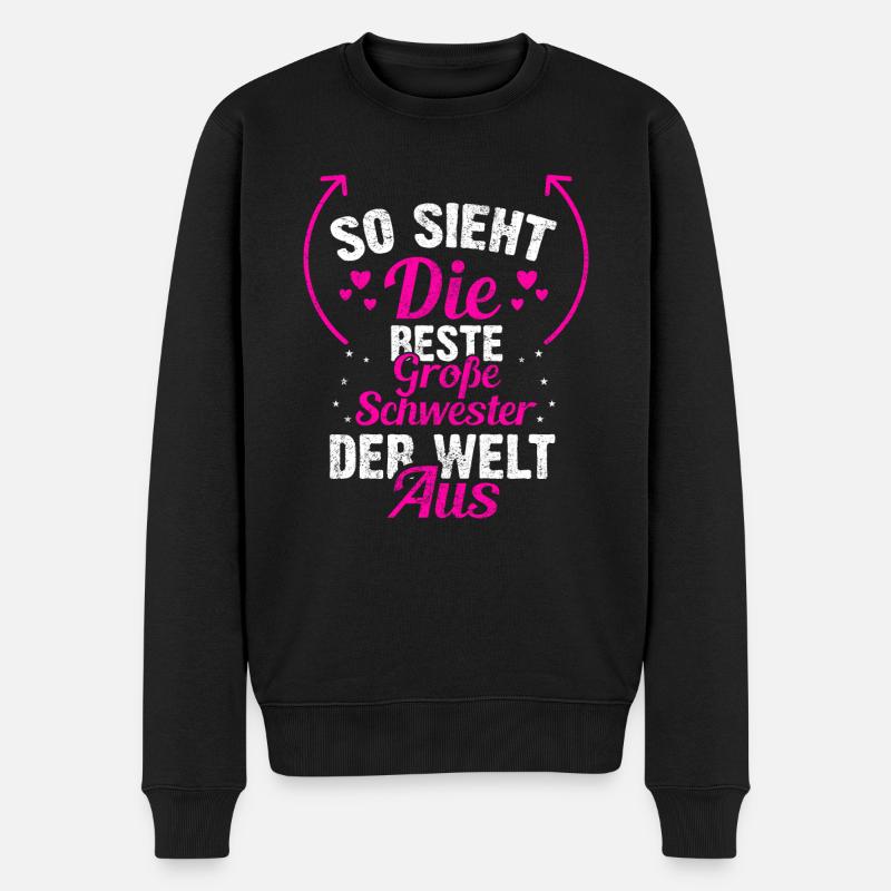 So sieht die beste große Schwester der Welt aus - Männer Premium Bio Pullover - Schwarz