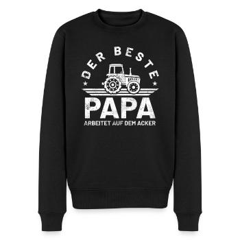 Bauer Landwirt Papa Vater Vatertag Vintage - Männer Premium Bio Pullover - Schwarz - Vorne - Nico (187cm)