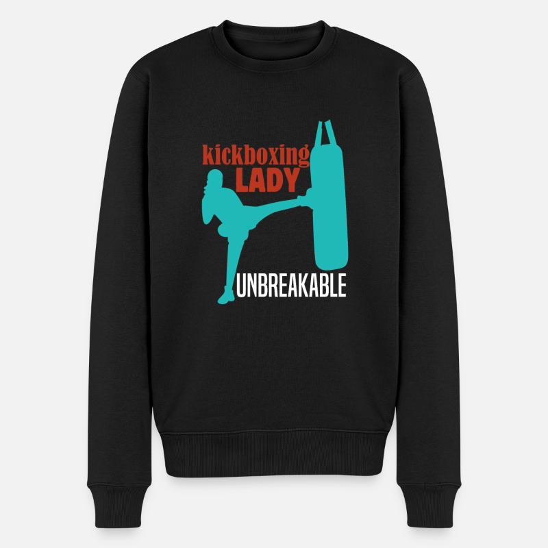 Kickboxen Lady Muay Thai Combat Workout Kampfsport - Männer Premium Bio Pullover - Schwarz