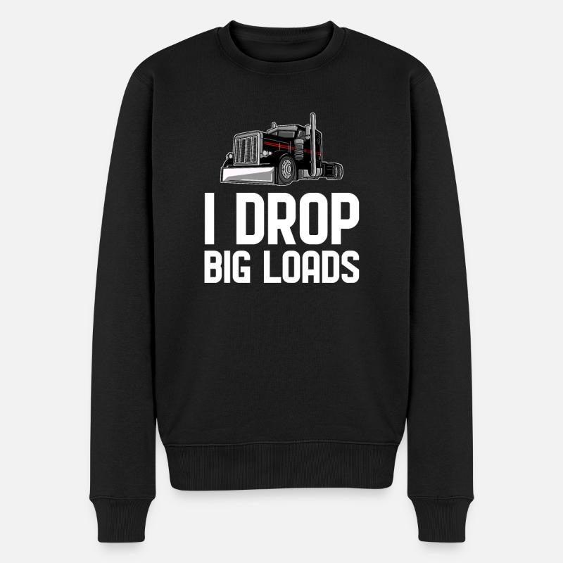 LKW Fahrer Lastwagenfahrer Fernfahrer Trucker - Männer Premium Bio Pullover - Schwarz