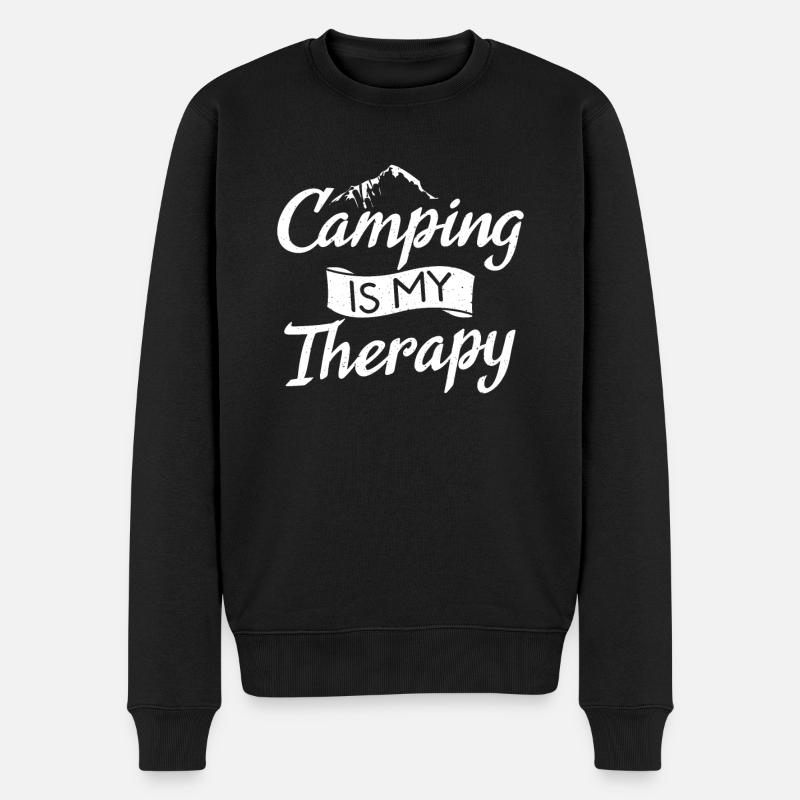 Camping is my Therapy - Pull Premium bio Homme - noir