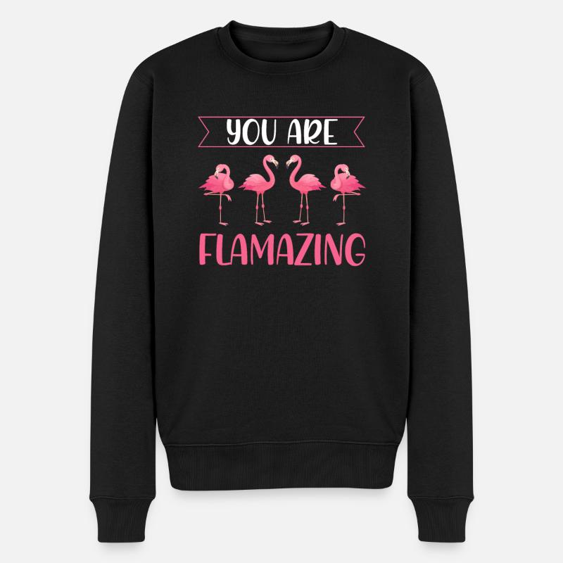 Flamingo Flamingo Geschenk - Männer Premium Bio Pullover - Schwarz