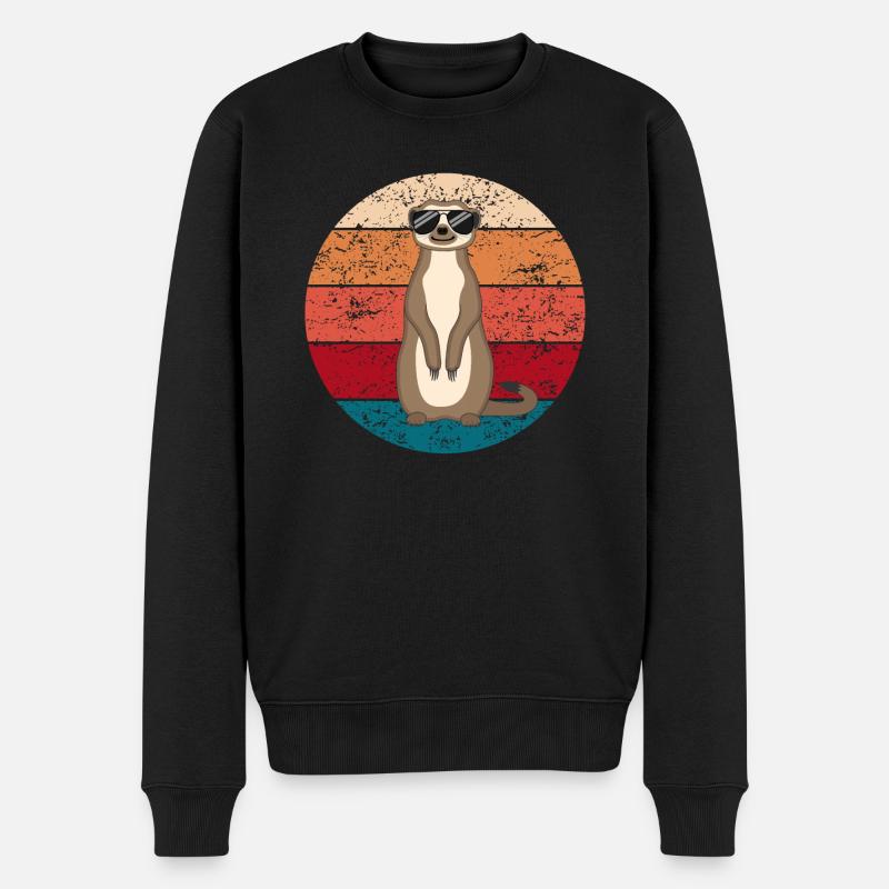 Erdmännchen Lustig Geschenk Damen Herren Kinder - Männer Premium Bio Pullover - Schwarz