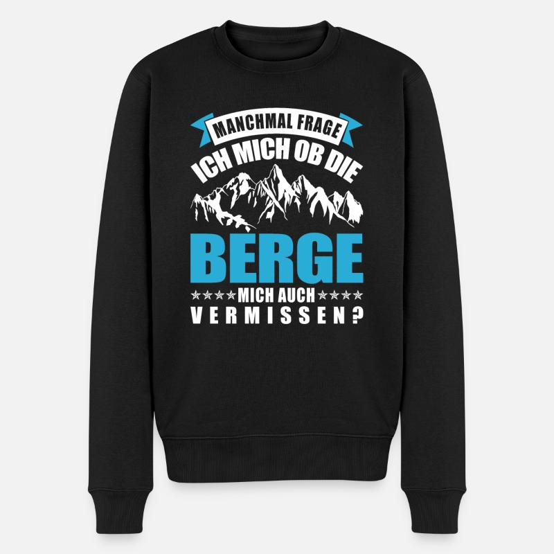 Berge - Männer Premium Bio Pullover - Schwarz