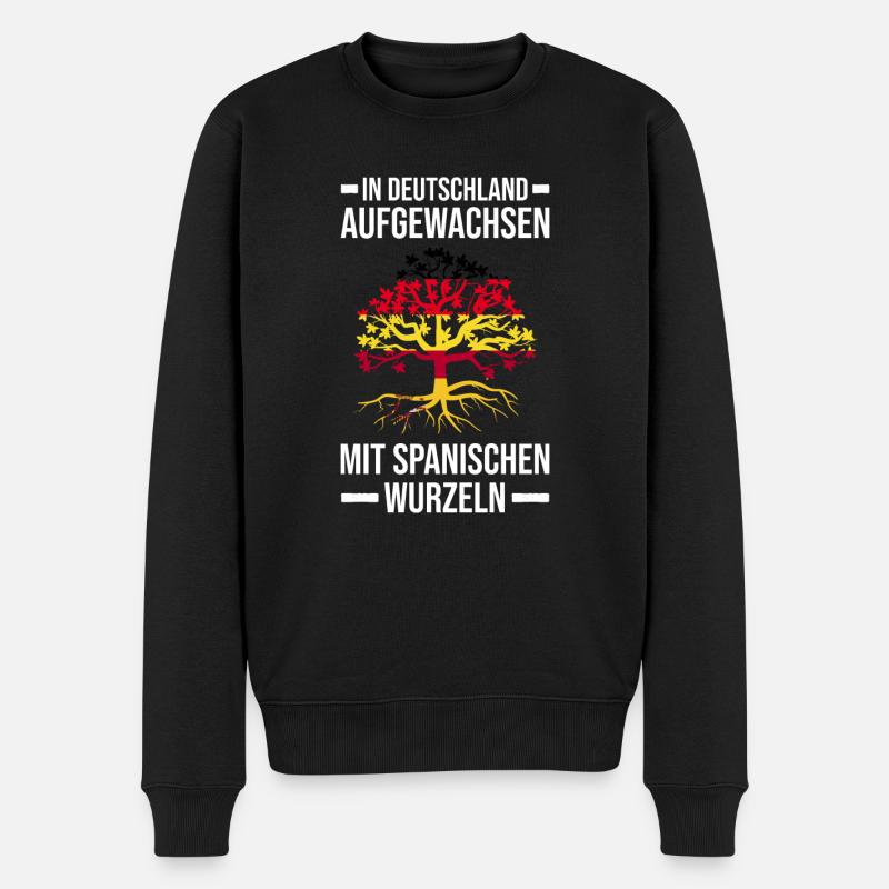 Deutsch Gewachsen Spanisch Wurzeln Deutschland - Männer Premium Bio Pullover - Schwarz