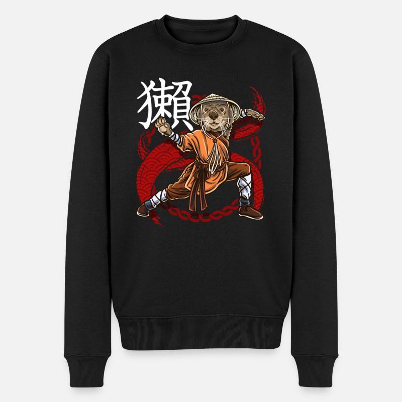 Les donjons du moine Otter - Pull Premium bio Homme - noir