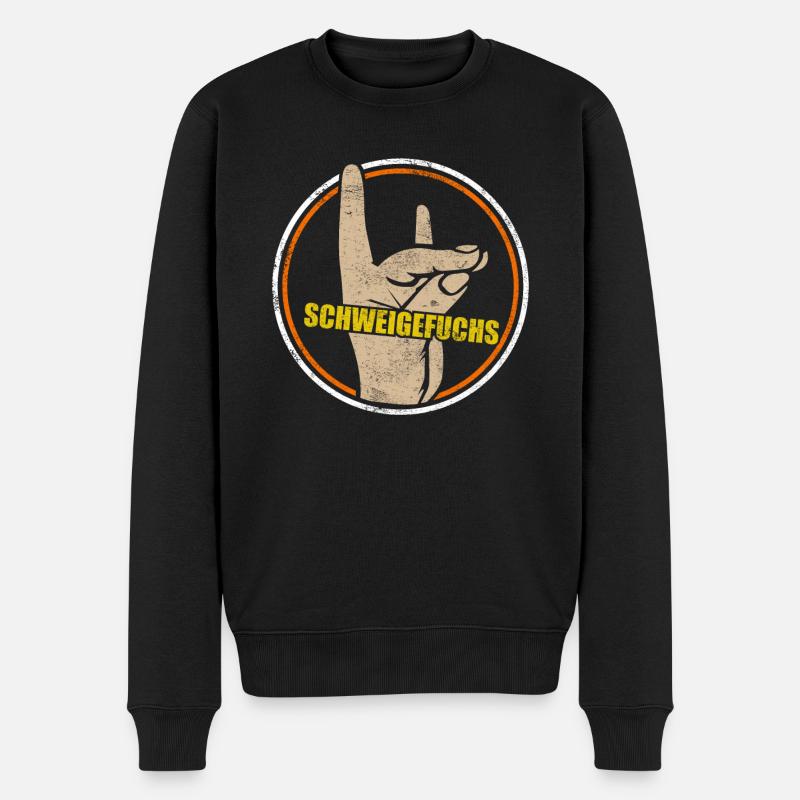 Schweigefuchs Lehrer Schule Retro Vintage - Männer Premium Bio Pullover - Schwarz