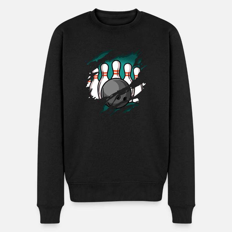 Bowling - Männer Premium Bio Pullover - Schwarz
