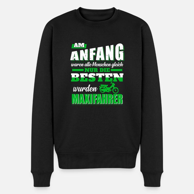 Maxi Moped Nur die Besten Oldtimer Mopedfahrer - Männer Premium Bio Pullover - Schwarz