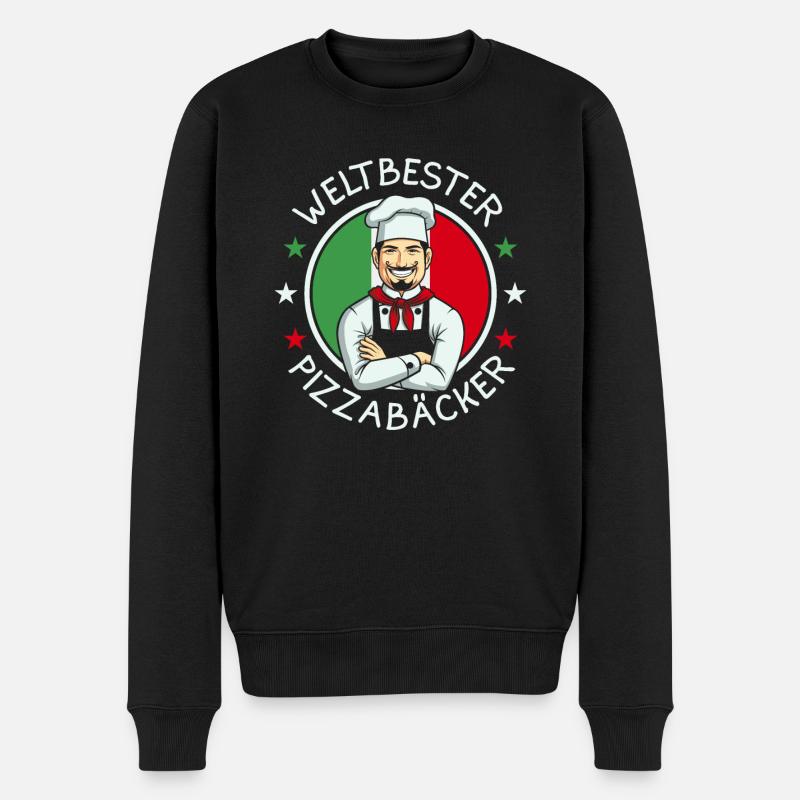 Weltbester Pizzabäcker - Männer Premium Bio Pullover - Schwarz