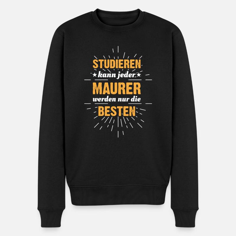 Maurer lustige Geschenkidee - Männer Premium Bio Pullover - Schwarz