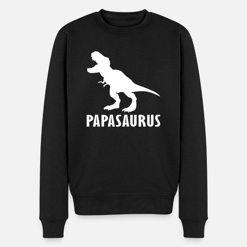 papasaurus papa dinosaure - Pull Premium bio Homme - noir