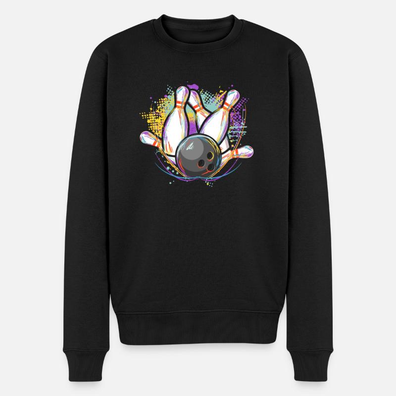 Bowling - Männer Premium Bio Pullover - Schwarz