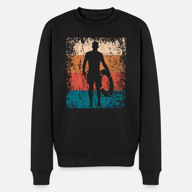 Maître nageur sauveteur retro cadeau - Pull Premium bio Homme - noir