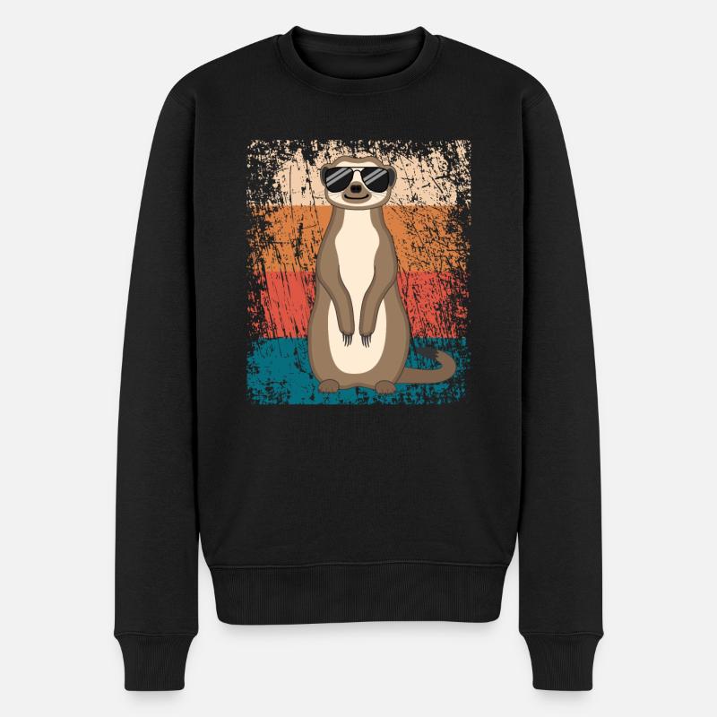 Erdmännchen Lustig Geschenk Damen Herren Kinder - Männer Premium Bio Pullover - Schwarz