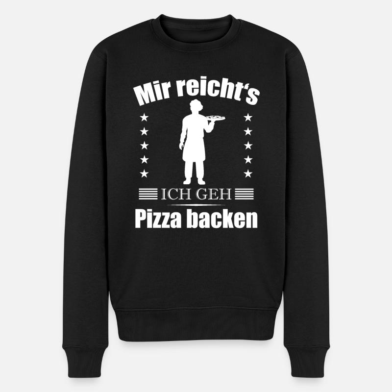 Pizzabäcker Pizzeria Koch Lustiger Spruch Geschenk - Männer Premium Bio Pullover - Schwarz