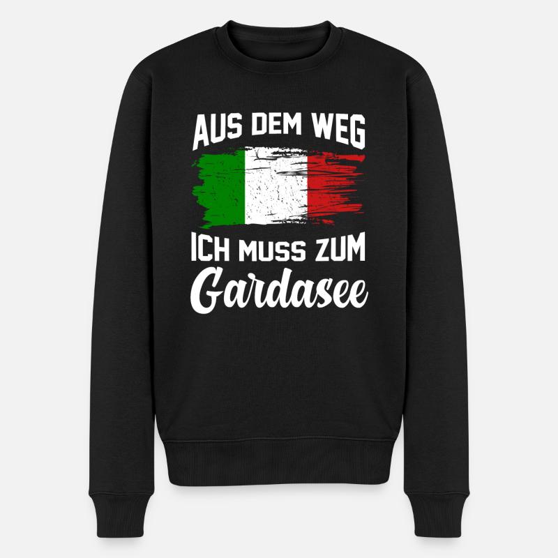 Gardasee Italienische Flagge Geschenk - Männer Premium Bio Pullover - Schwarz