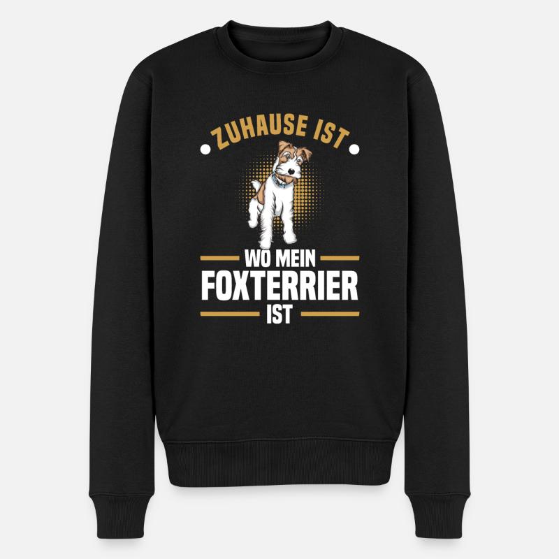 Foxterrier Drahthaar | Foxterrier - Männer Premium Bio Pullover - Schwarz