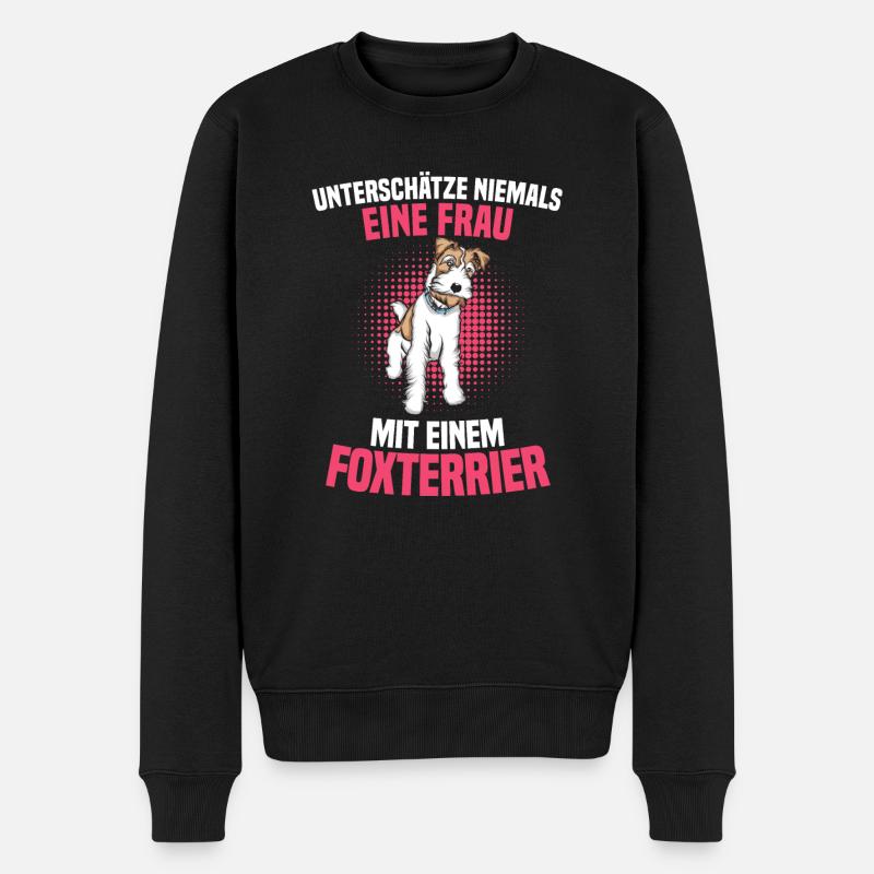 Foxterrier Drahthaar | Foxterrier - Männer Premium Bio Pullover - Schwarz