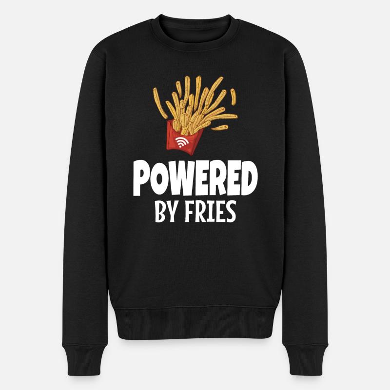 Powered By Frites Junk Food - Pull Premium bio Homme - noir
