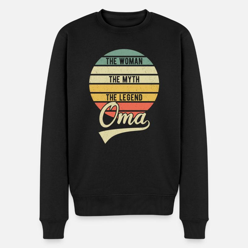 The Women The Myth The Legend Oma Retro Großmutter - Männer Premium Bio Pullover - Schwarz