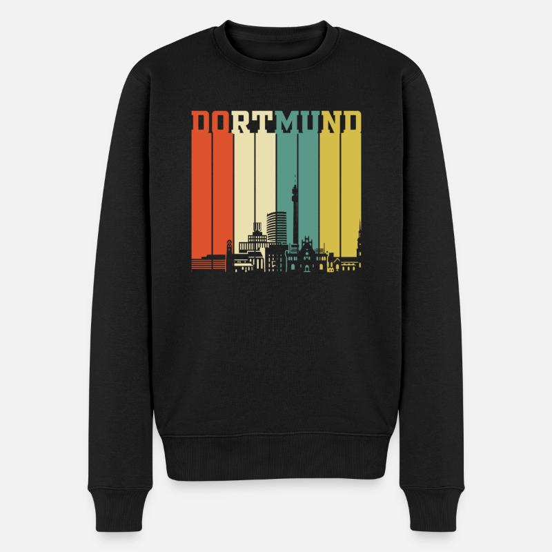 Dortmund Retro - Männer Premium Bio Pullover - Schwarz
