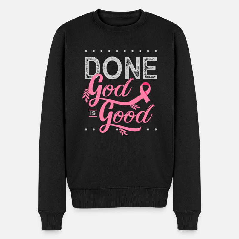 Kemo, kemo brystkræft, pink bue, - Økologisk premium-sweatshirt til mænd - sort