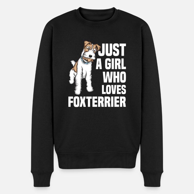 Foxterrier Drahthaar | Foxterrier - Männer Premium Bio Pullover - Schwarz