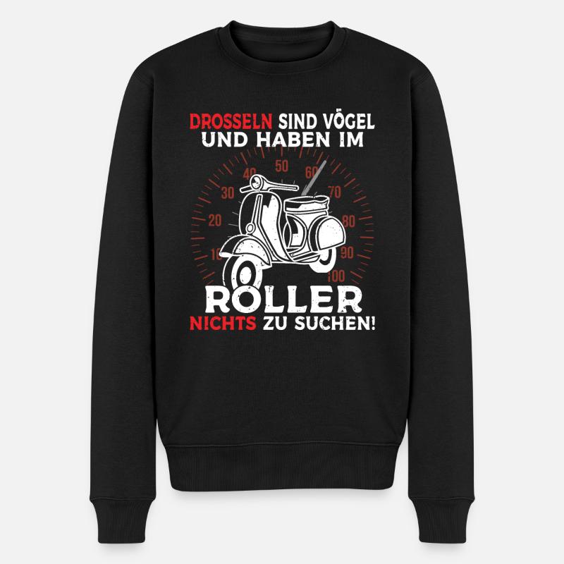 Motorroller Scooter Drosseln sind Vögel Mofa Moped - Männer Premium Bio Pullover - Schwarz