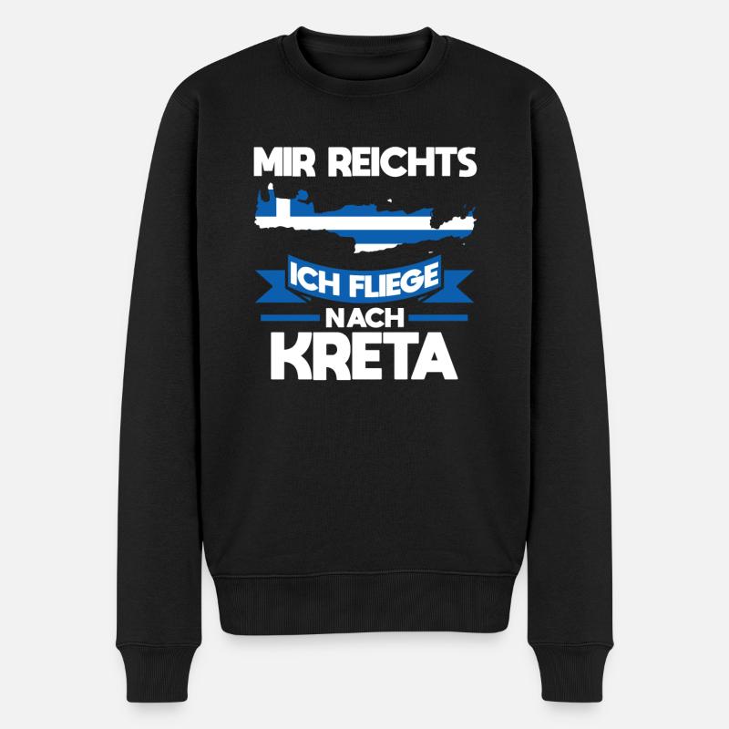 Kreta Urlaub Griechische Flagge Geschenk - Männer Premium Bio Pullover - Schwarz