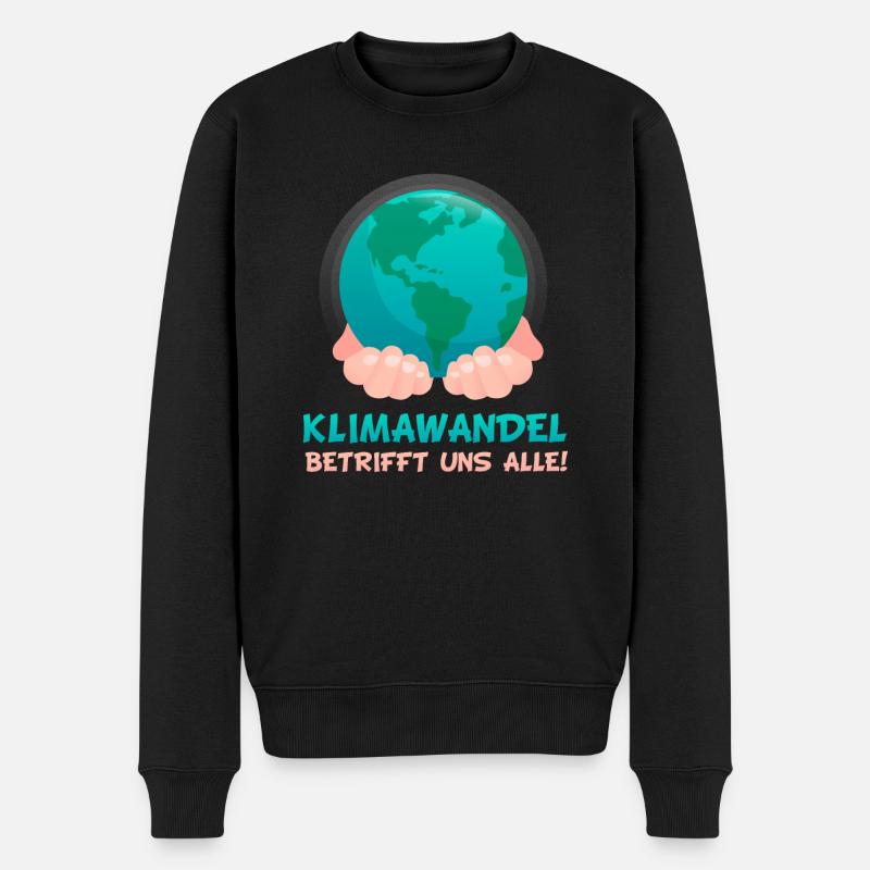 Klimawandel | Betrifft uns alle! - Männer Premium Bio Pullover - Schwarz