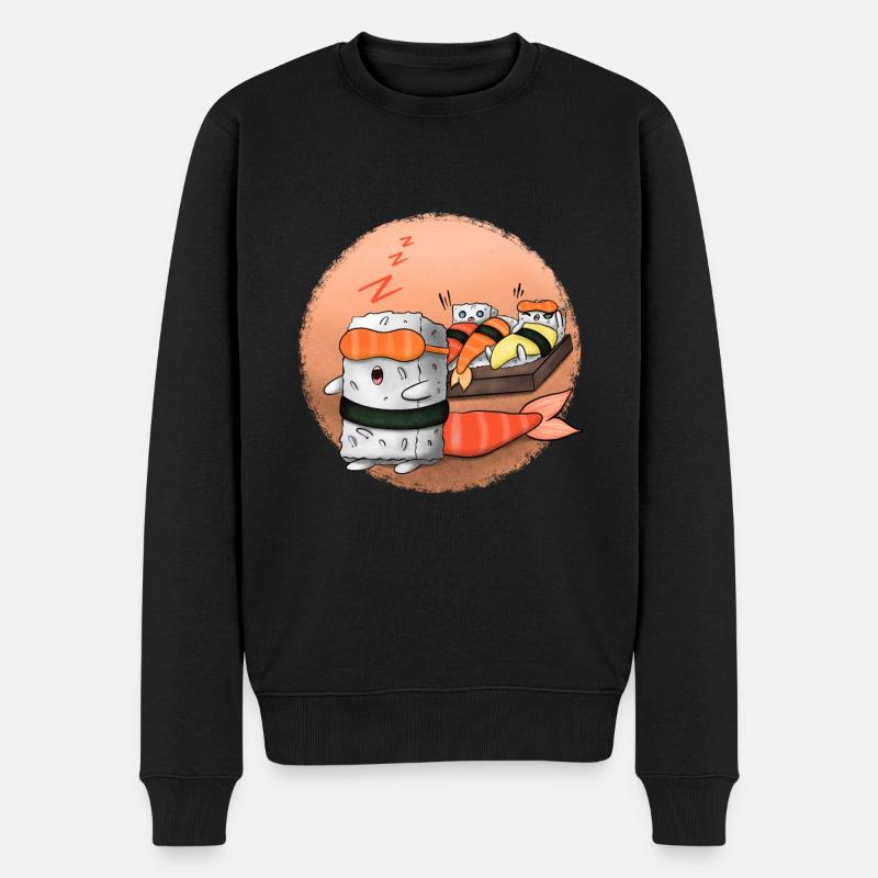 Sushi schlafen - Männer Premium Bio Pullover - Schwarz