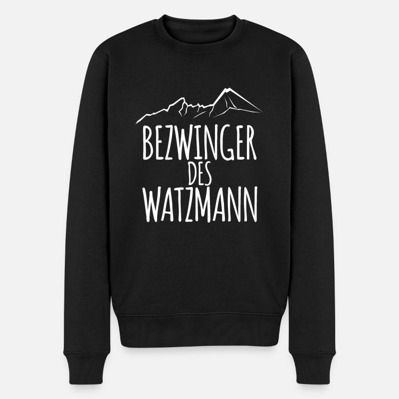 Bezwinger des Watzmann - Männer Premium Bio Pullover - Schwarz
