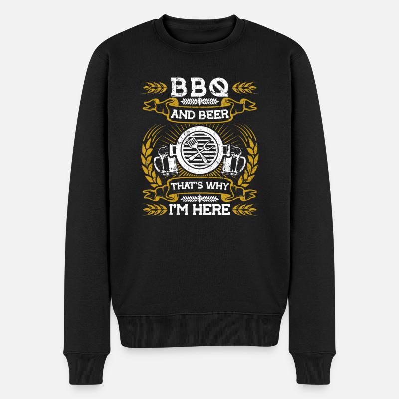 Grillen Grillmeister BBQ Barbecue Roi - Pull Premium bio Homme - noir