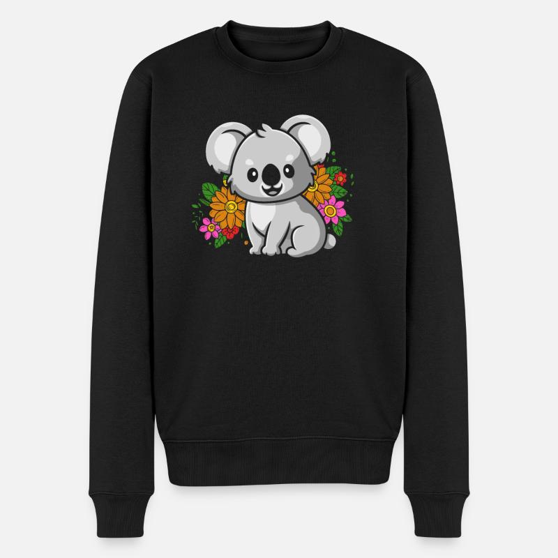 Koala Koalabär - Männer Premium Bio Pullover - Schwarz