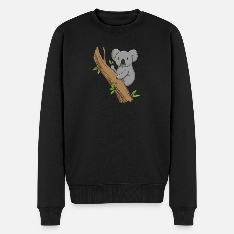 Koala Koalabär - Männer Premium Bio Pullover - Schwarz
