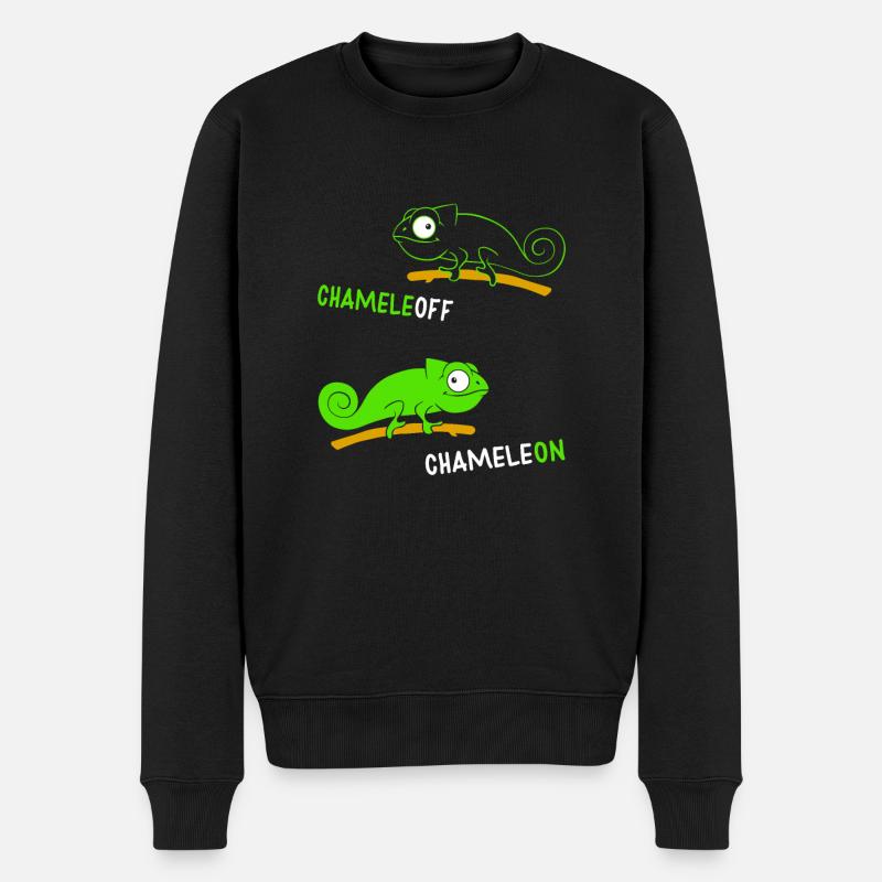 Chamäleon Chameleoff - Männer Premium Bio Pullover - Schwarz