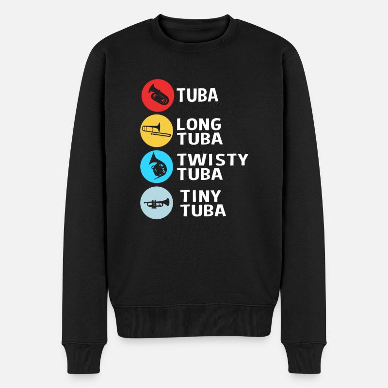 Tuba Blechblasinstrumente - Männer Premium Bio Pullover - Schwarz