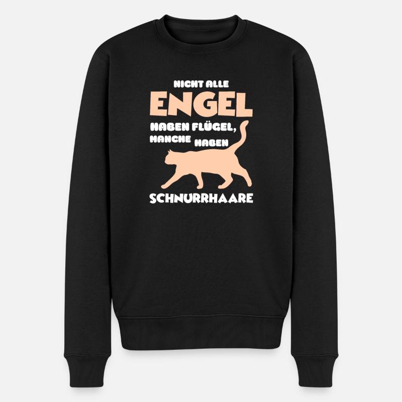 Nicht alle Engel haben Flügel, Schnurrhaare Katze - Männer Premium Bio Pullover - Schwarz